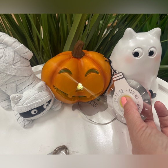 Halloween Cat Ghost & Mummy Cat w/ Light up Pumpkin 🐈‍⬛👻🎃NWT Goblins & Ghouls - Picture 4 of 9